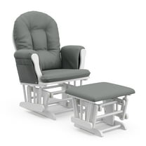 Storkcraft Hoop Infant Nursery Glider and Ottoman, White with Gray