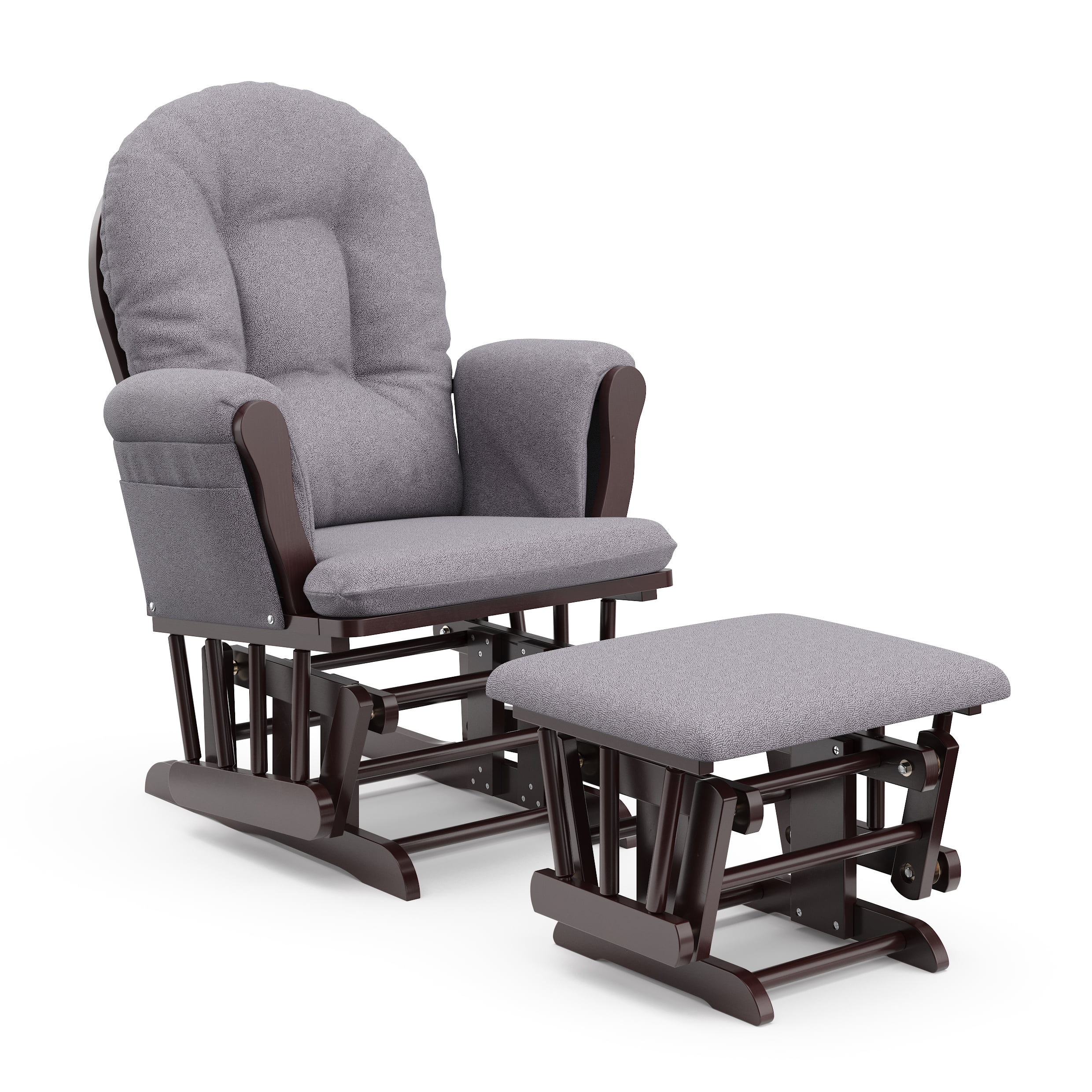 Storkcraft Hoop Nursery Glider and Ottoman Espresso with Gray