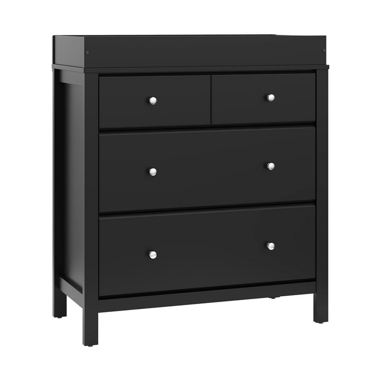 Black changing table with drawers hotsell