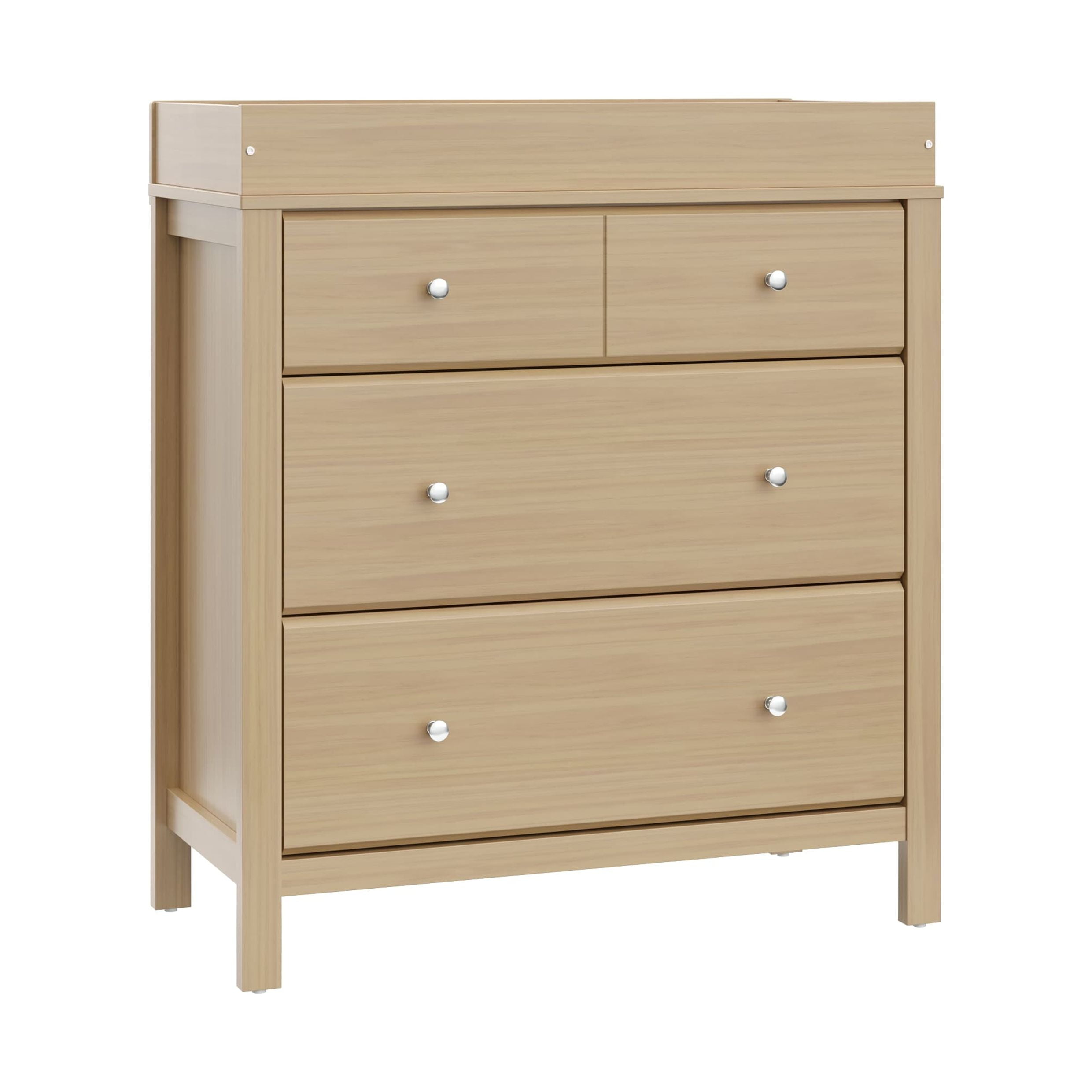 Driftwood Brown 3-Drawer Dresser with Removable Changing Topper