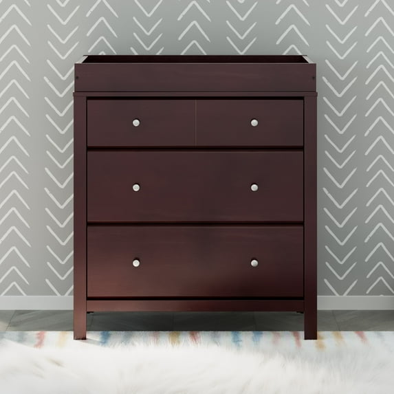 Storkcraft Horizon 3 Drawer Infant Changing Table Dresser, Espresso