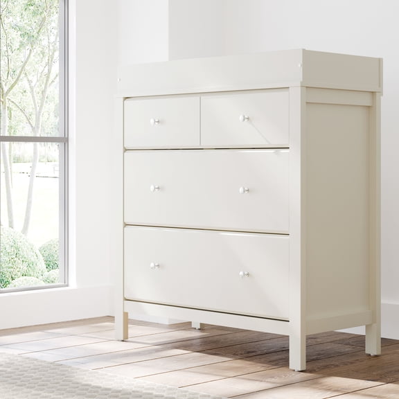 Storkcraft Horizon 3 Drawer Infant Changing Table Dresser, Frosted Oat