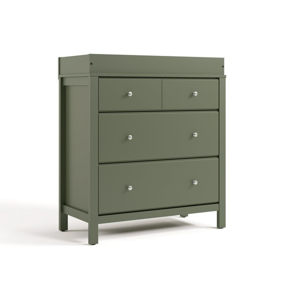Storkcraft Horizon 3 Drawer Infant Changing Table Dresser, Olive