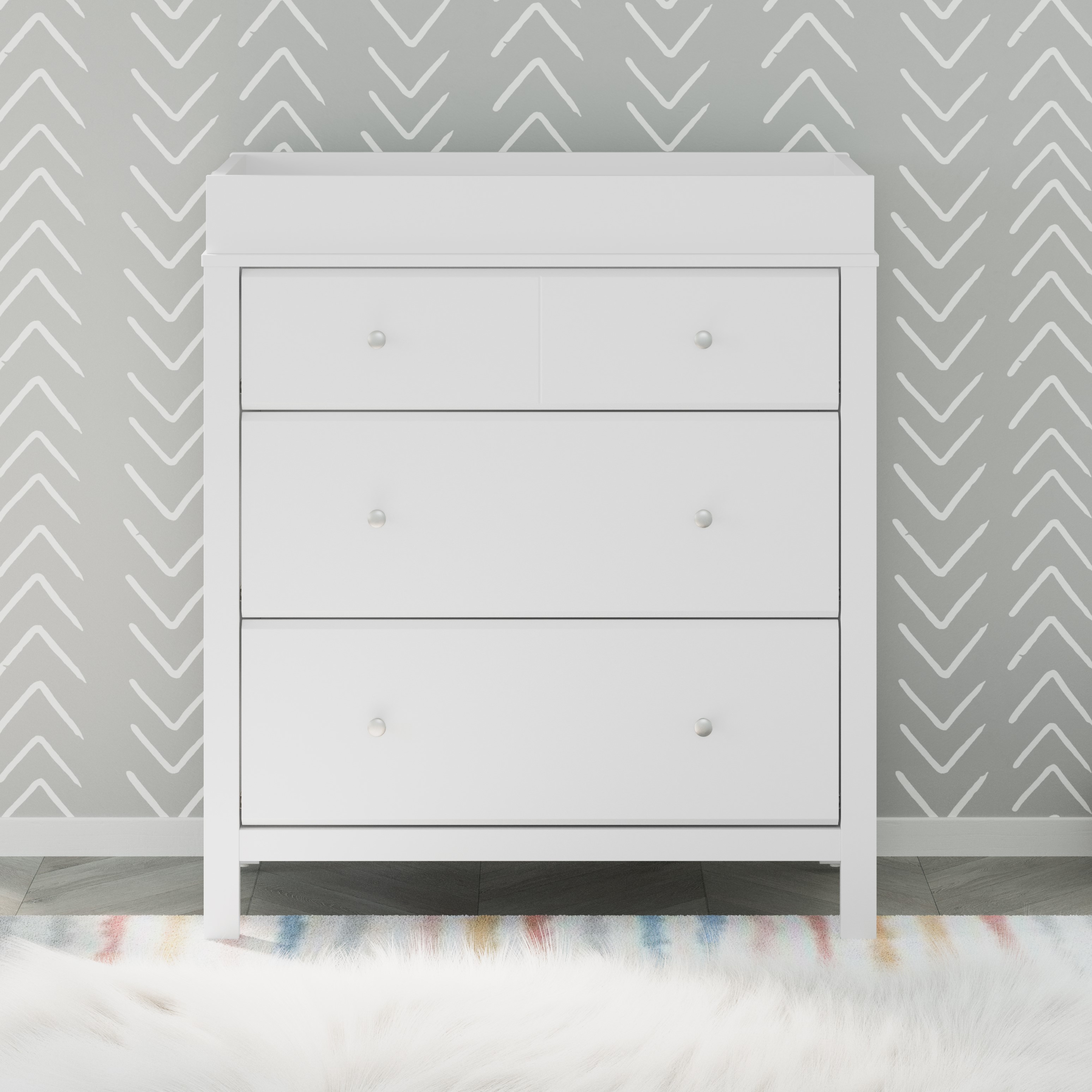 Storkcraft Horizon 3 Drawer Modern Changing Dresser White
