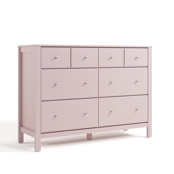 Storkcraft Horizon 6 Drawer Nursery Double Dresser, Blush