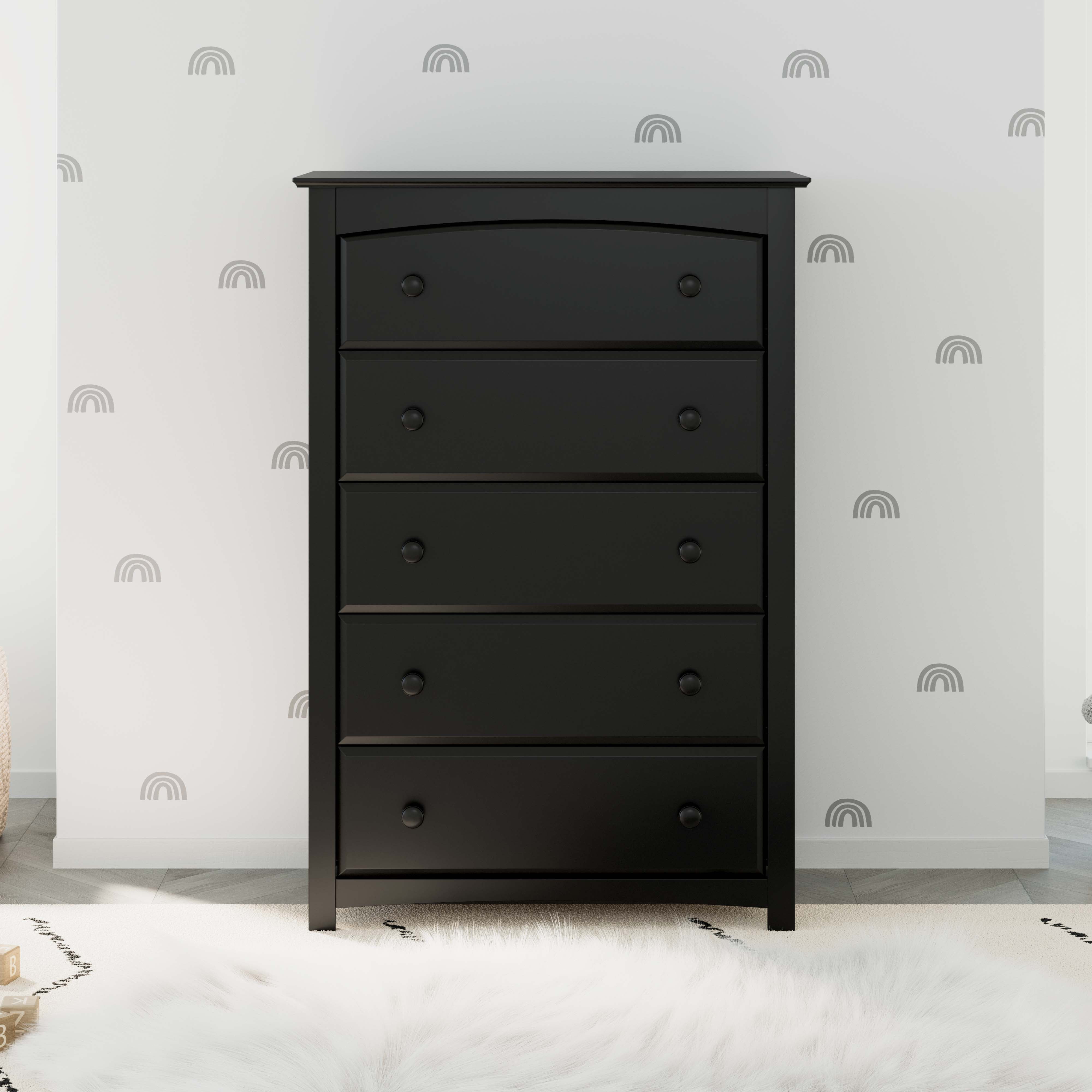 storkcraft kenton 5 drawer dresser grey Storkcraft, Nursery Dresser, 5-Drawer, Black Shabbychic
