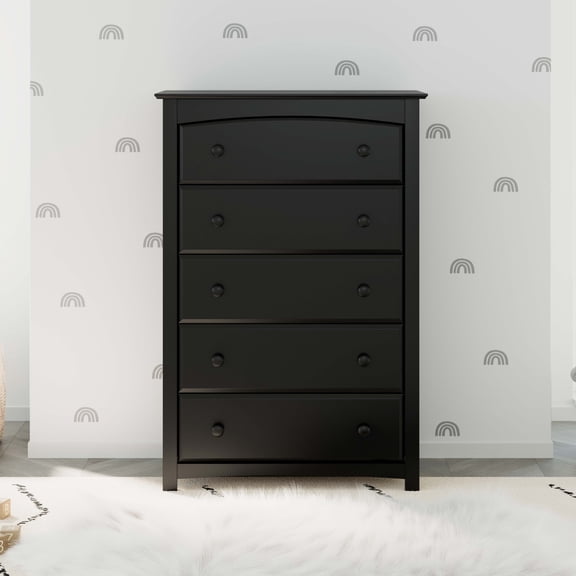 Storkcraft Kenton 5 Drawer Nursery Dresser, Black