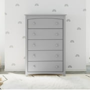 Storkcraft Kenton 5 Drawer Nursery Dresser, Pebble Gray