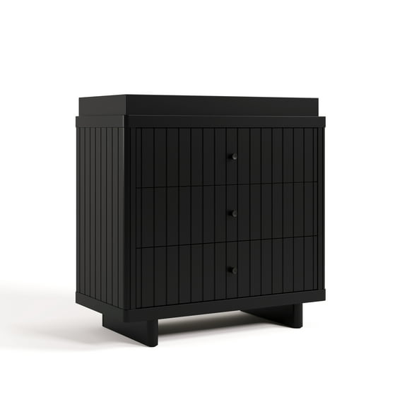Storkcraft Kyoto 3 Drawer Chest with Infant Changing Topper, Black