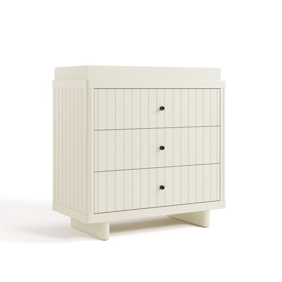 Storkcraft Kyoto 3 Drawer Chest with Infant Changing Topper Topper, Frosted Oat