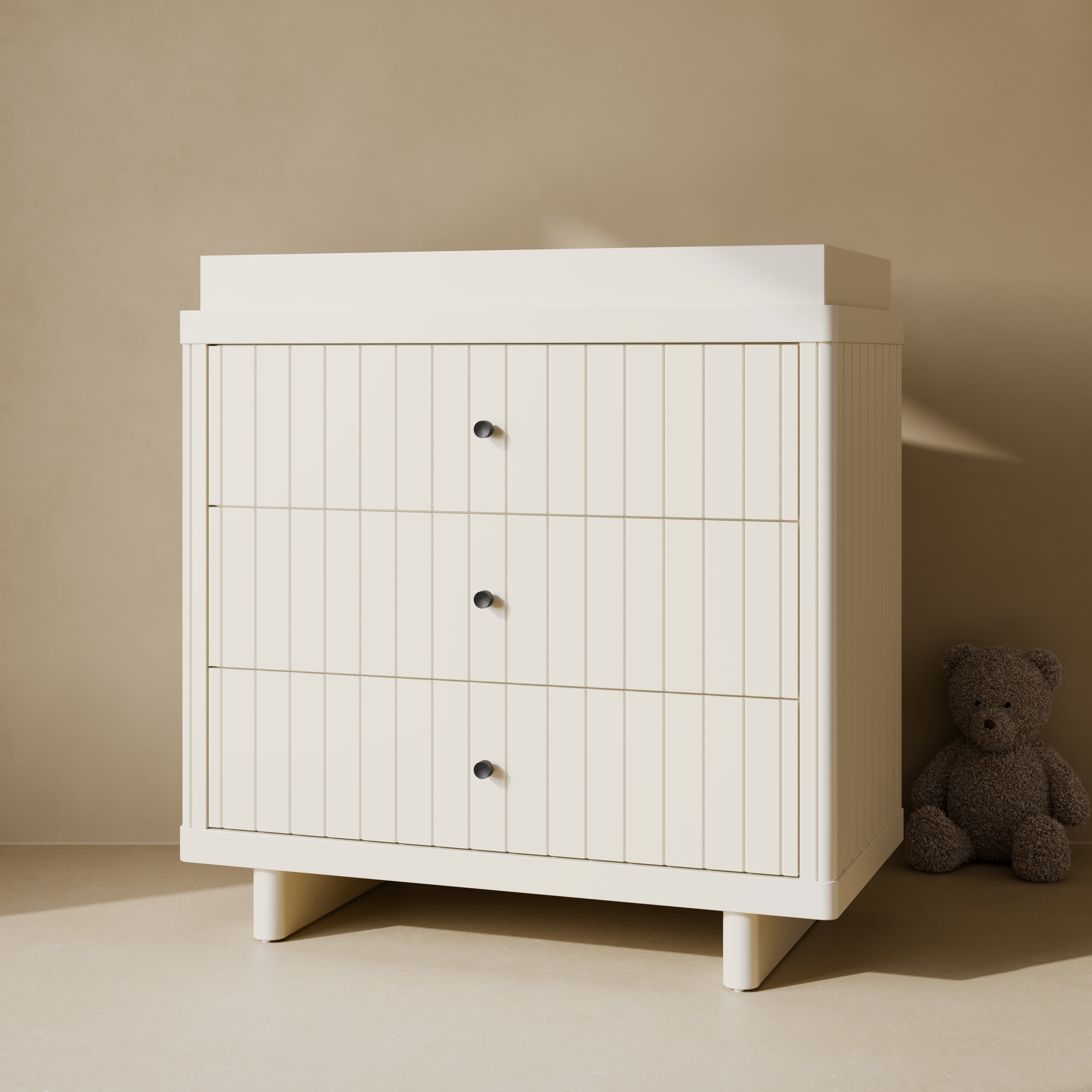Art of Nursery by Storkcraft Kyoto 3 Drawer Dresser with Infant Changing Topper, Frosted Oat