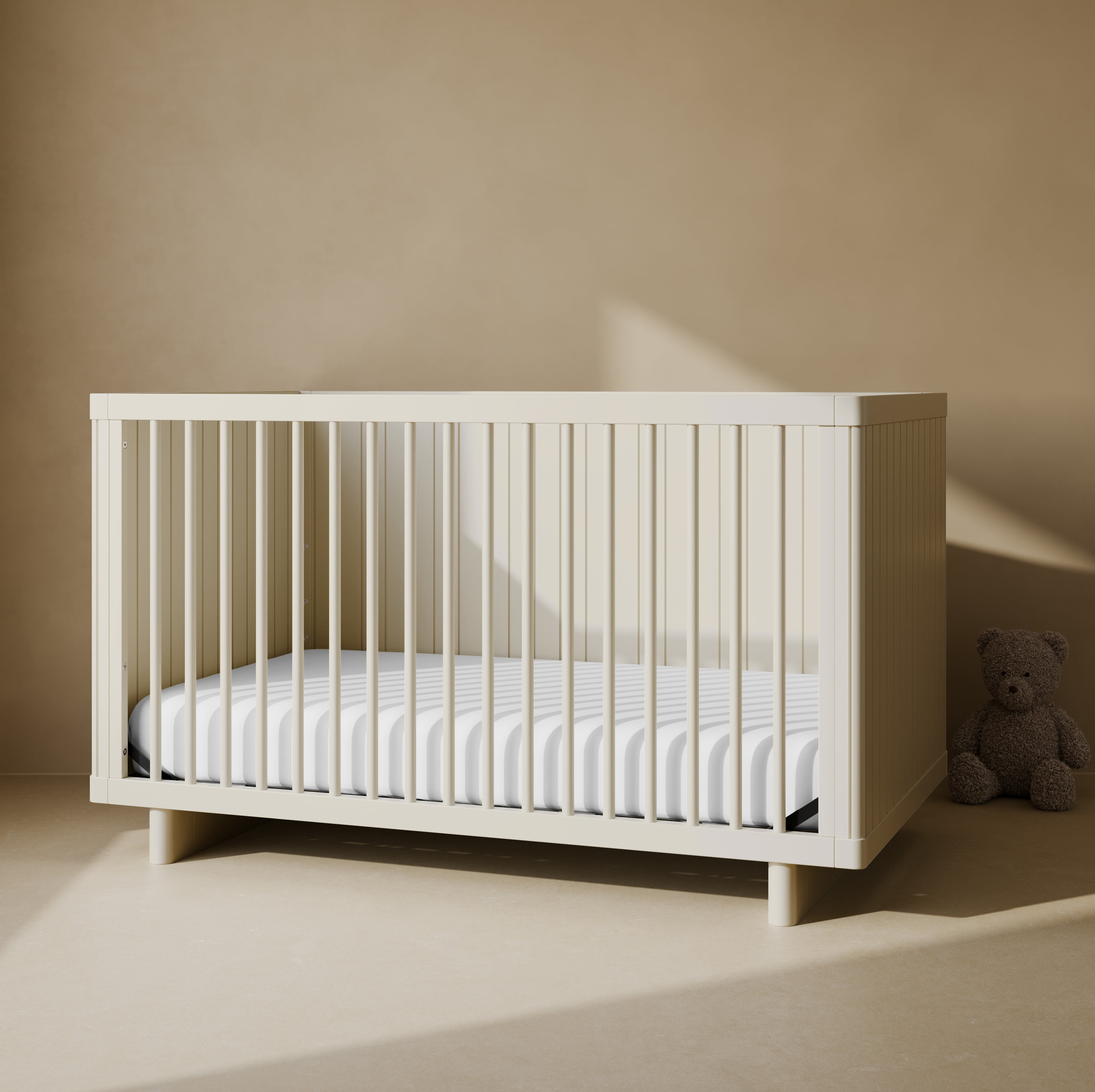Art of Nursery by Storkcraft Kyoto Deluxe Convertible Crib with Bonus Toddler Guardrail, Frosted Oat