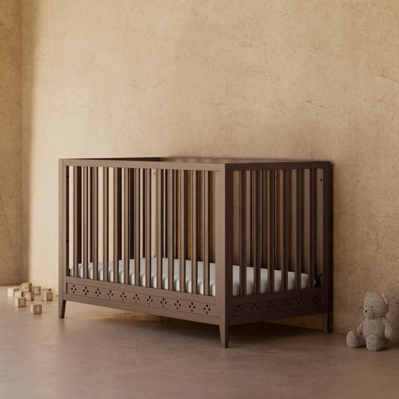 Storkcraft Mallorca 5-in-1 Convertible Crib with Bonus Toddler Guardrail, Hazelnut