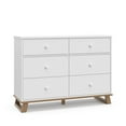 thumbnail image 1 of Storkcraft Modern 6 Drawer Nursery Dresser, White with Vintage Driftwood, 1 of 9