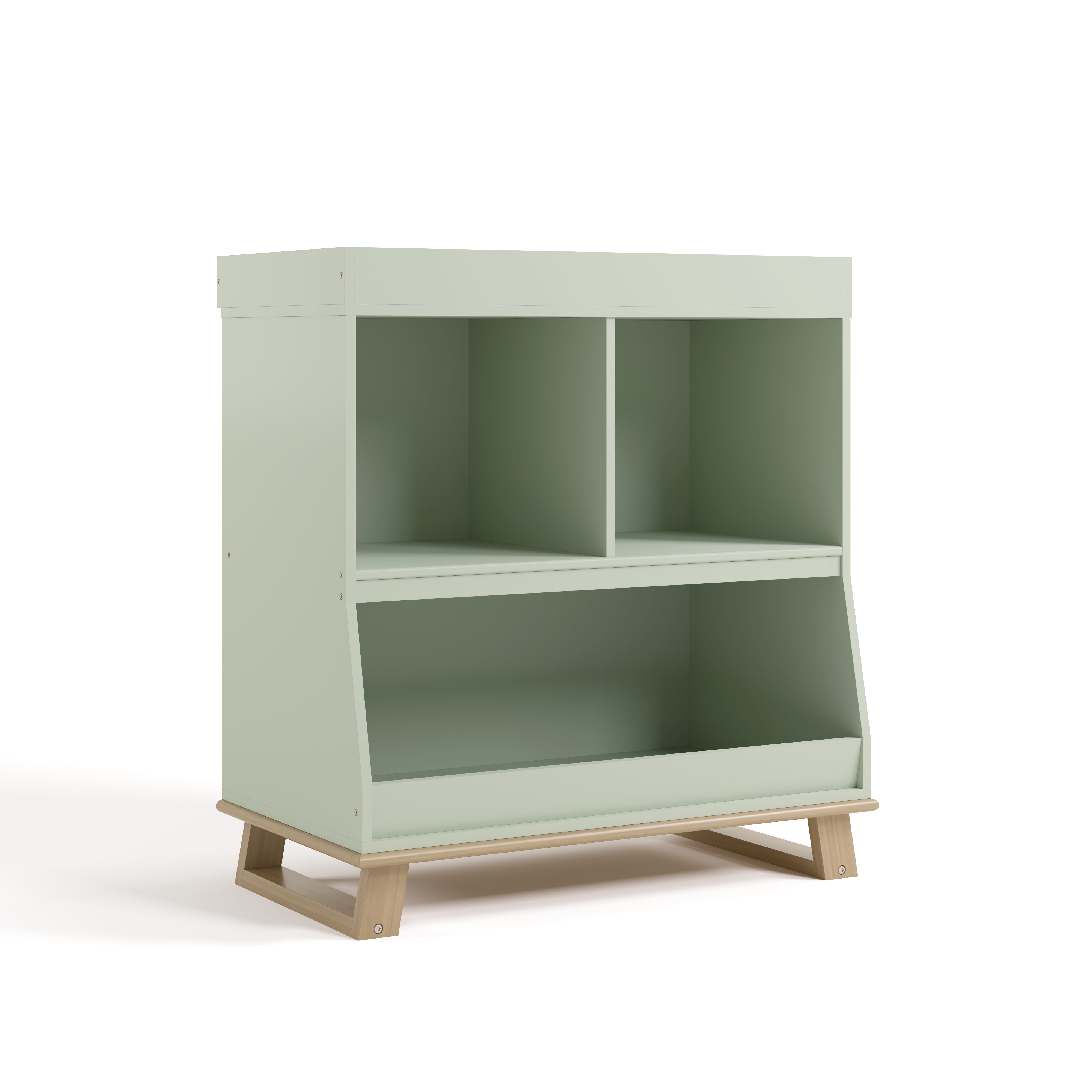 Storkcraft Modern Convertible Infant Changing Table, Sage with Driftwood