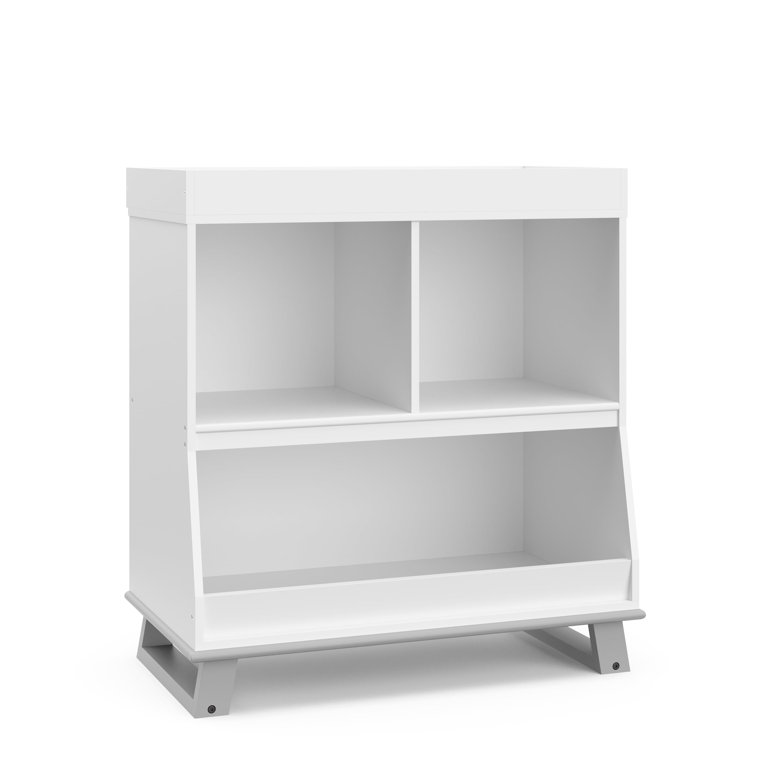 Storkcraft Modern Convertible Infant Changing Table, White with Pebble Gray