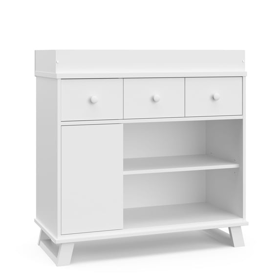 Storkcraft Modern Nursery Changing Table Dresser, White