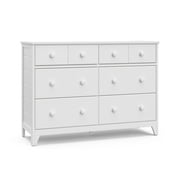 Storkcraft Moss 6 Drawer Nursery Double Dresser, White