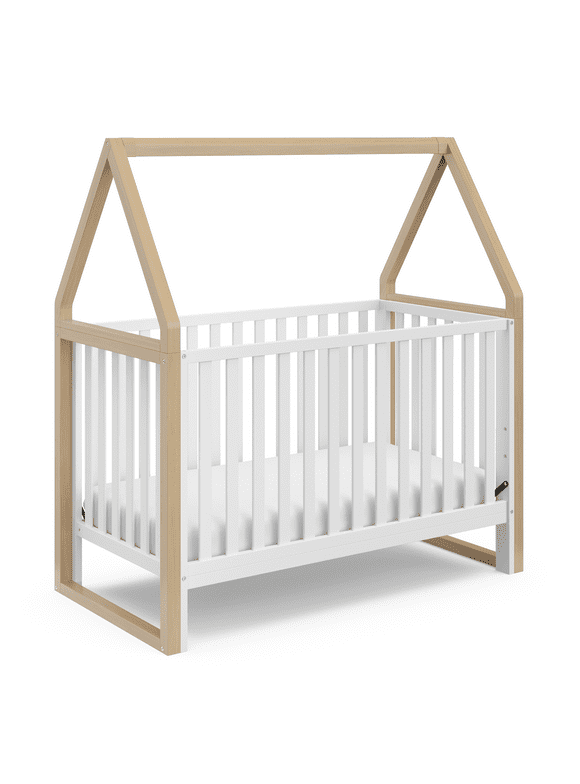 Storkcraft Orchard 5-in-1 Convertible Baby Crib, White with Driftwood