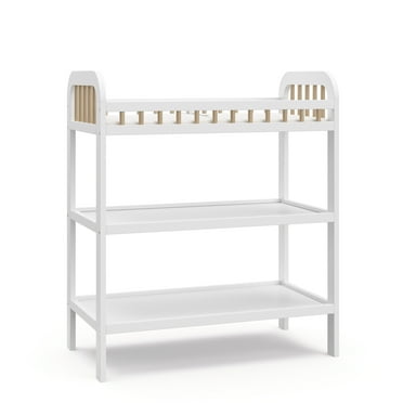 Storkcraft Pasadena Infant Changing Table with Changing Pad, White/Driftwood