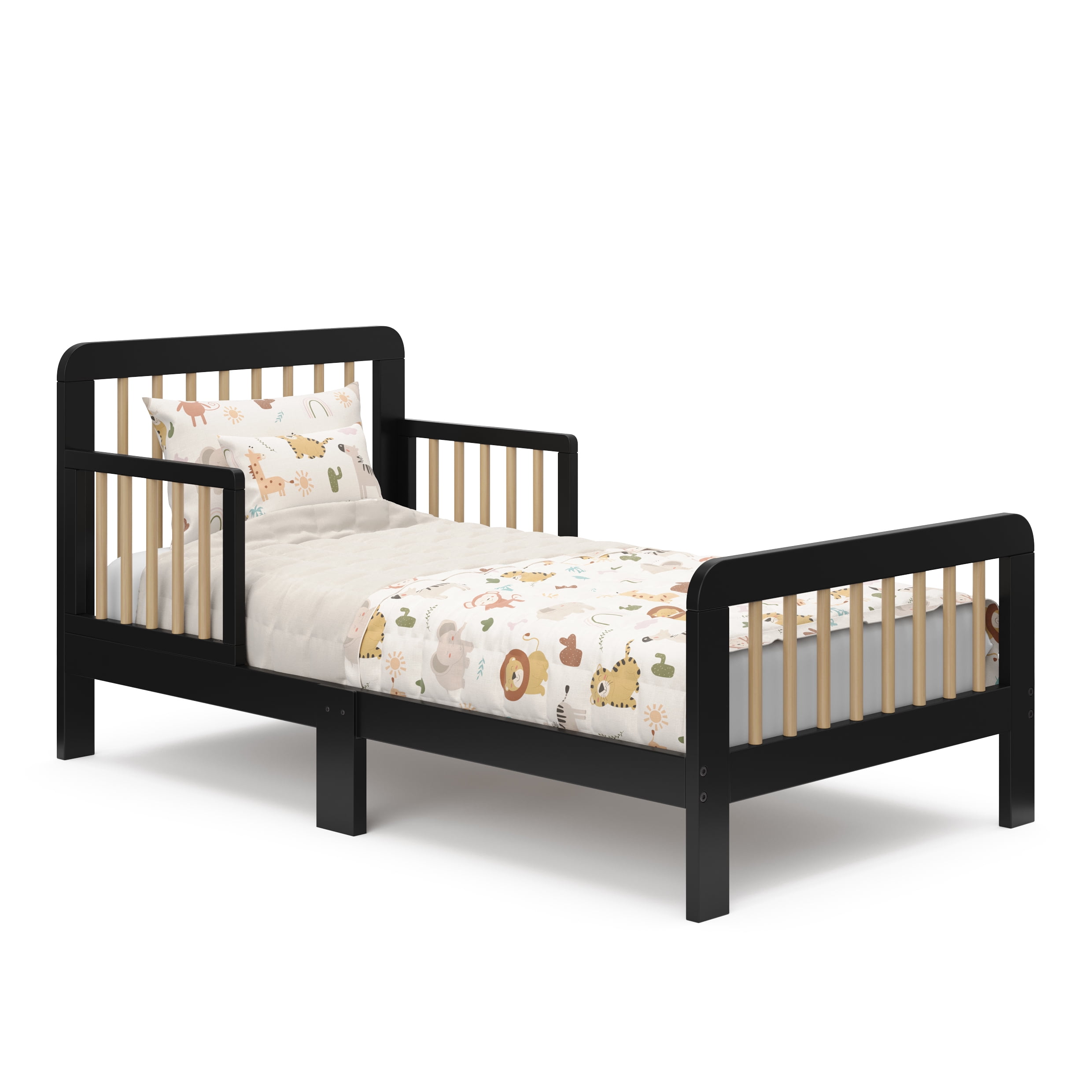 Storkcraft Pasadena Toddler Bed, Black with Driftwood