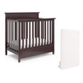 thumbnail image 1 of Storkcraft Petal Mini 4-in-1 Convertible Baby Crib with Mini Crib Mattress, Espresso, 1 of 10
