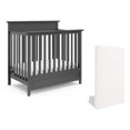 thumbnail image 1 of Storkcraft Petal Mini 4-in-1 Convertible Baby Crib with Mini Crib Mattress, Gray, 1 of 11