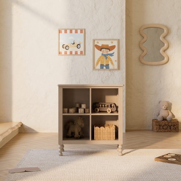 Art of Nursery by Storkcraft Rio 4 Cube Storage Organizer Kids Bookcase - Driftwood