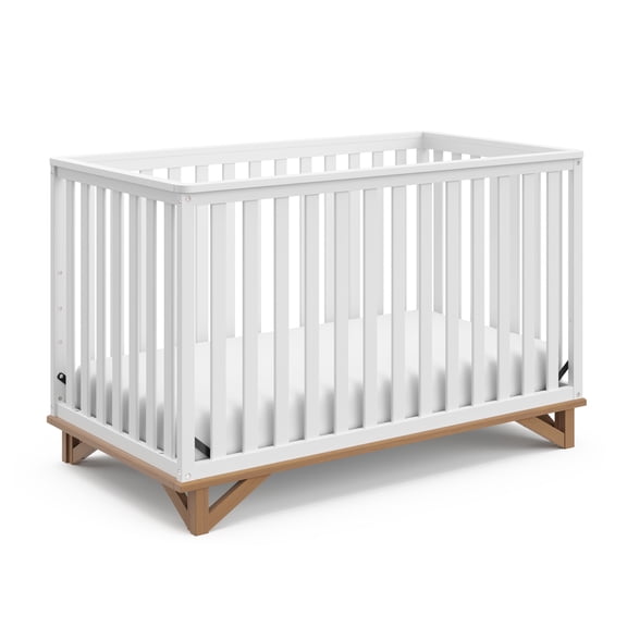 Storkcraft Santa Monica 5-in-1 Convertible Baby Crib - White and Vintage Driftwood