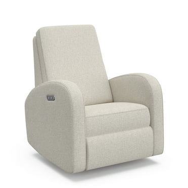 Storkcraft Santa Monica Infant Power Recliner Swivel Glider with USB, Dune Basketweave