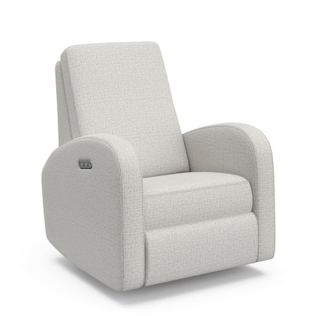 Storkcraft Santa Monica Infant Power Recliner Swivel Glider with USB, Steel Basketweave