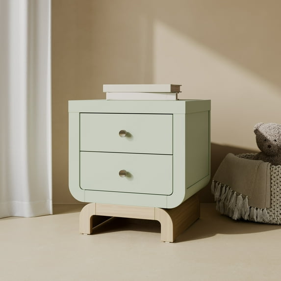 Art of Nursery by Storkcraft Santorini 2 Drawer Children's Nightstand, Sage with Driftwood