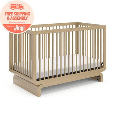 Storkcraft Santorini 5-in-1 Convertible Baby Crib, Driftwood