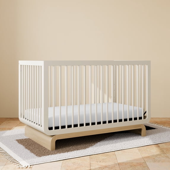 Storkcraft Santorini 5-in-1 Convertible Baby Crib, Frosted Oat with Driftwood