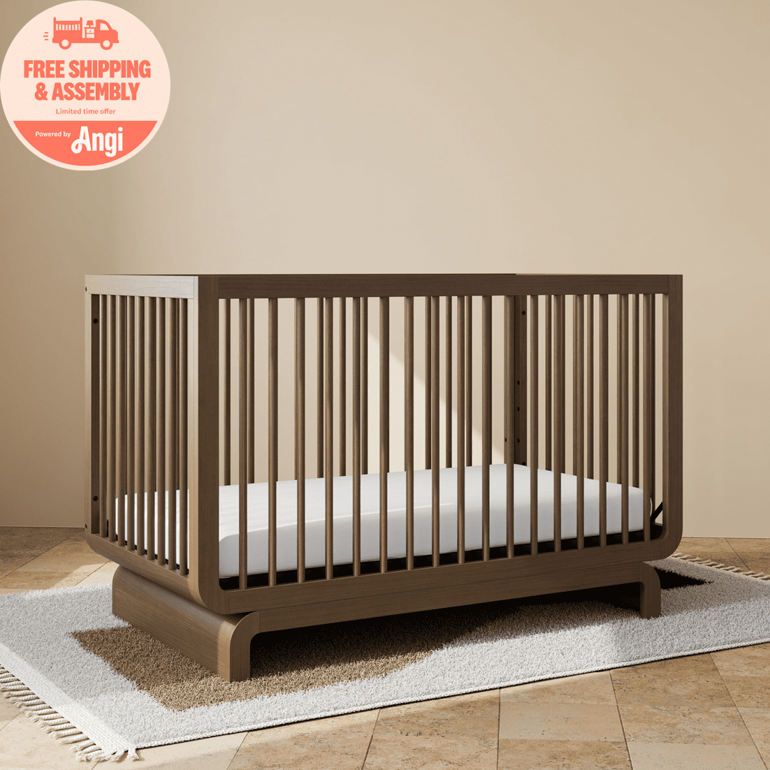Art of Nursery by Storkcraft Santorini 5-in-1 Convertible Baby Crib, Hazelnut