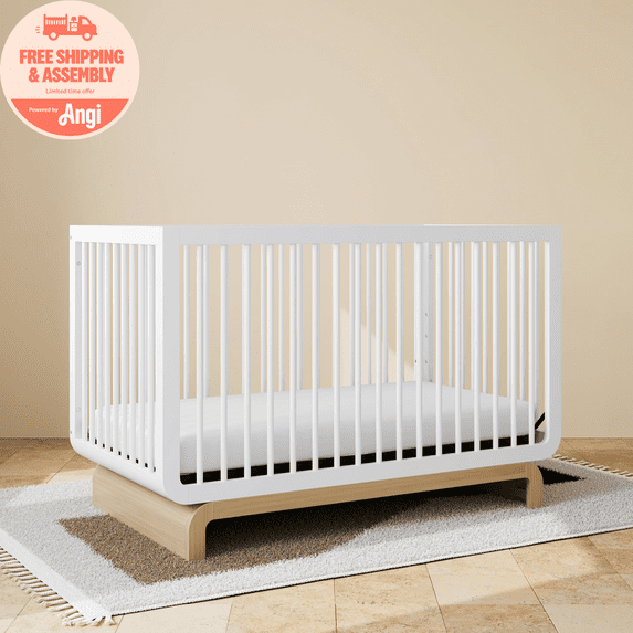 Art of Nursery by Storkcraft Santorini 5-in-1 Convertible Baby Crib, White with Driftwood
