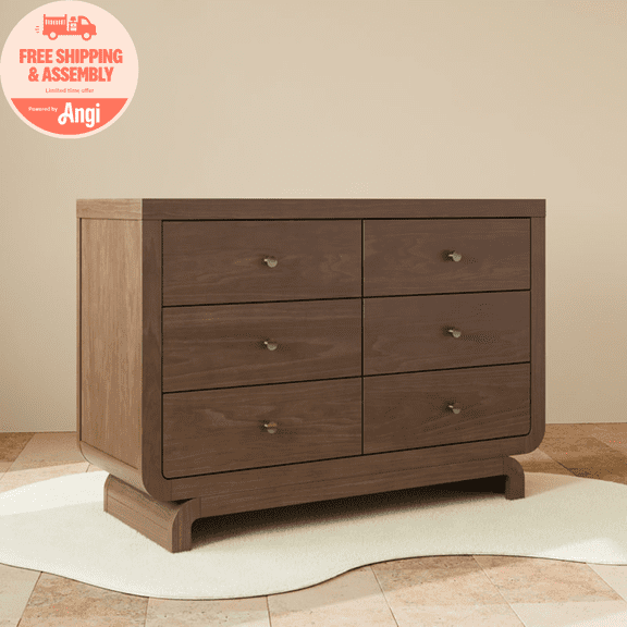 Storkcraft Santorini 6 Drawer Nursery Double Dresser, Hazelnut