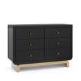 thumbnail image 1 of Storkcraft Santorini 6 Drawer Nursery Double Dresser, Black/Driftwood, 1 of 14