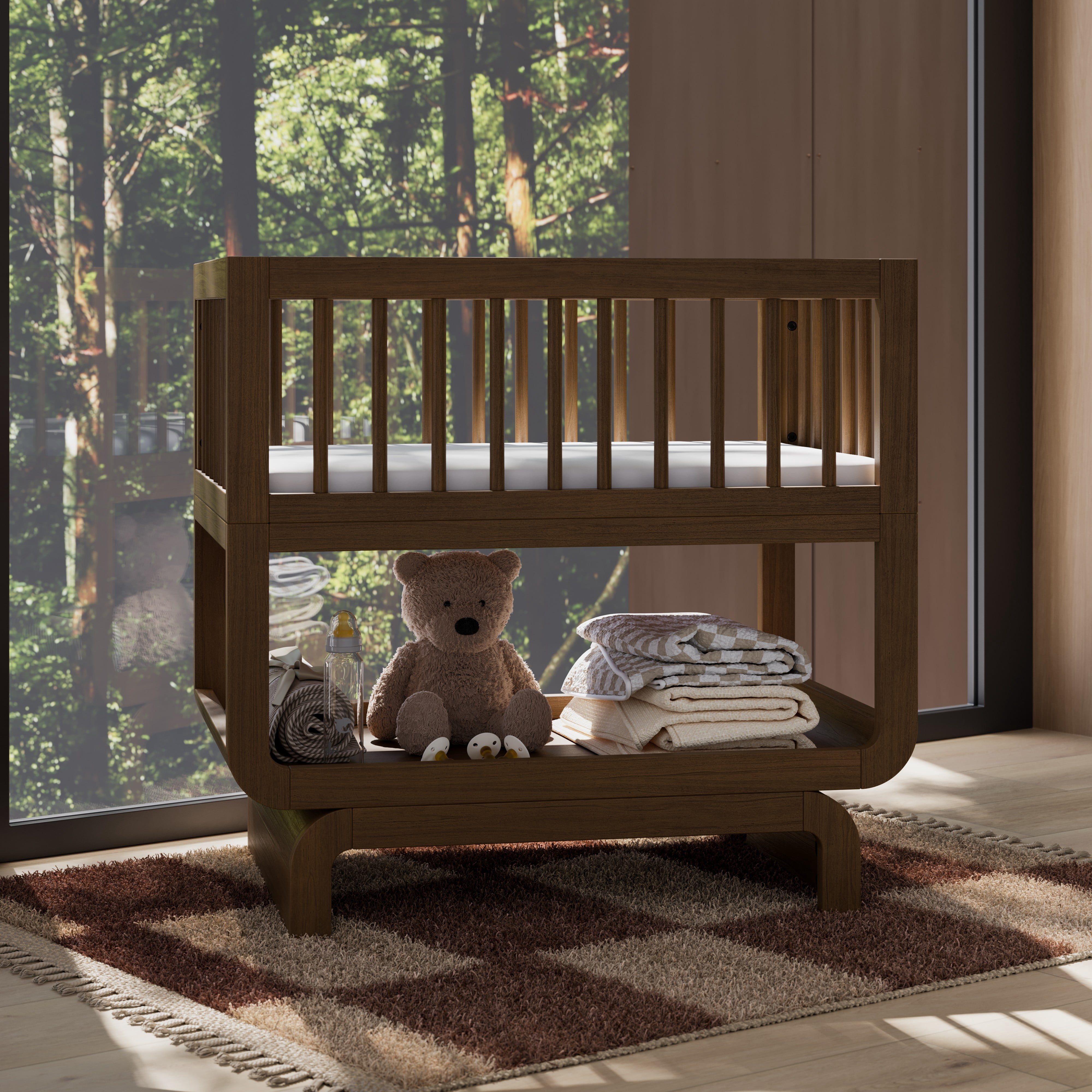 Art of Nursery by Storkcraft Santorini Deluxe Convertible Baby Bassinet, Hazelnut