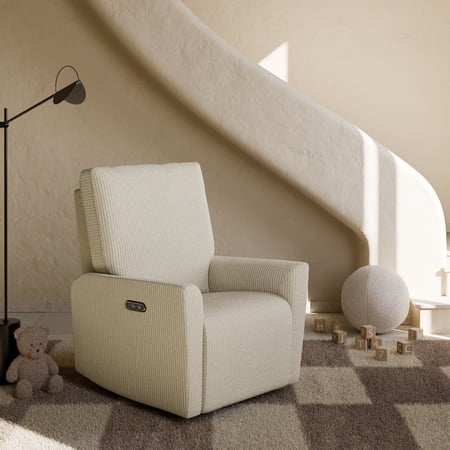Art of Nursery by Storkcraft Santorini Deluxe Power Recliner Swivel Glider, Ivory Corduroy