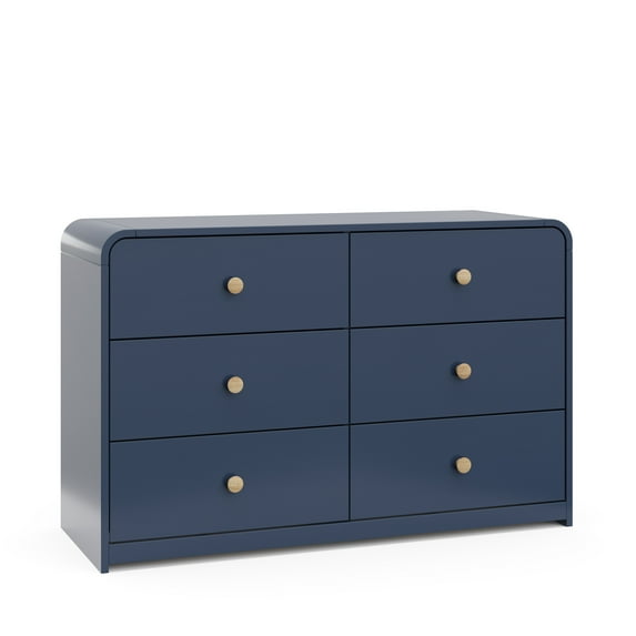 Storkcraft Santos 6 Drawer Nursery Double Dresser, Midnight Blue