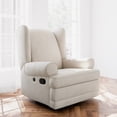thumbnail interactive-video image 1 of Storkcraft Serenity Wingback Infant Upholstered Recline Glider with USB, Ivory, 1 of 15