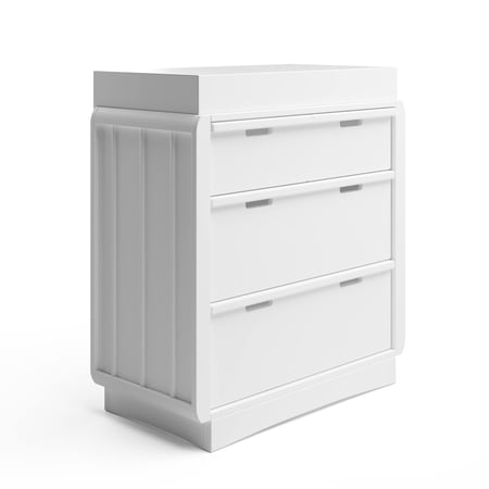 Storkcraft Skye 3 Drawer Chest with Removable Changing Topper, White
