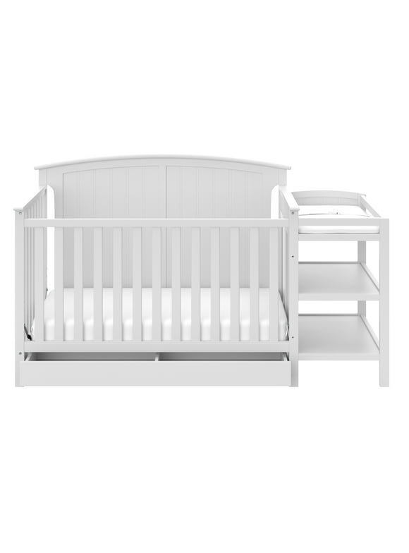 Storkcraft Steveston 5-in-1 Convertible Baby Crib & Changer, White