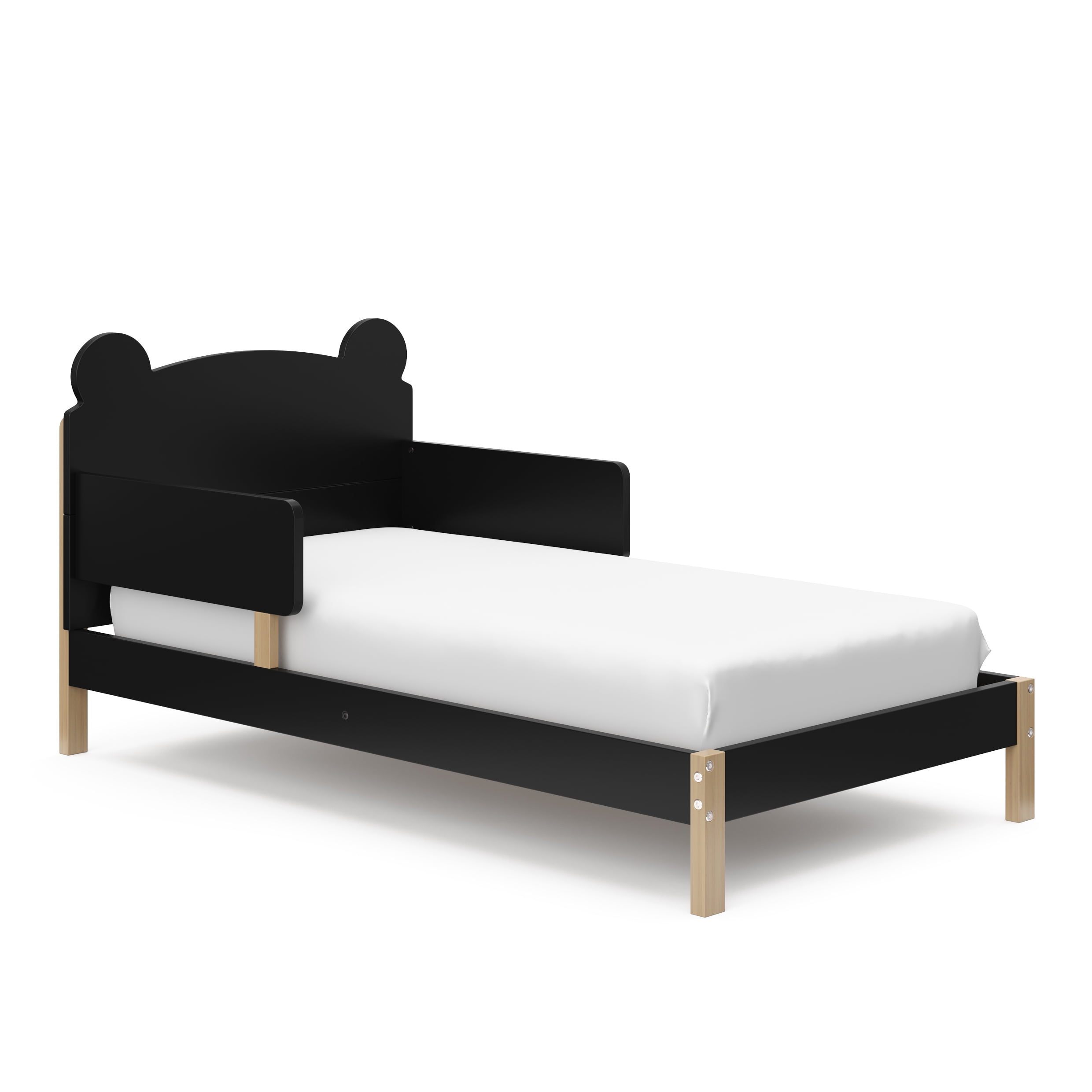 Storkcraft Teddy Bear Toddler Bed, Black with Driftwood