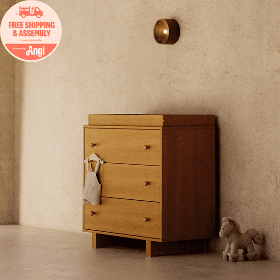 Storkcraft Texas 3 Drawer Chest with Removable Infant Changing Topper, Almond