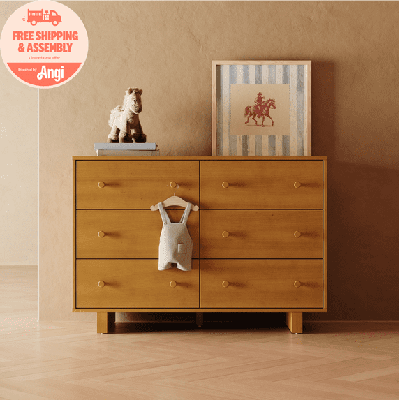 Storkcraft Texas 6 Drawer Dresser, Almond