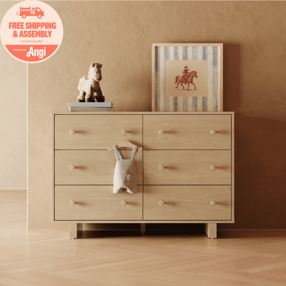 Storkcraft Texas 6 Drawer Dresser, Driftwood