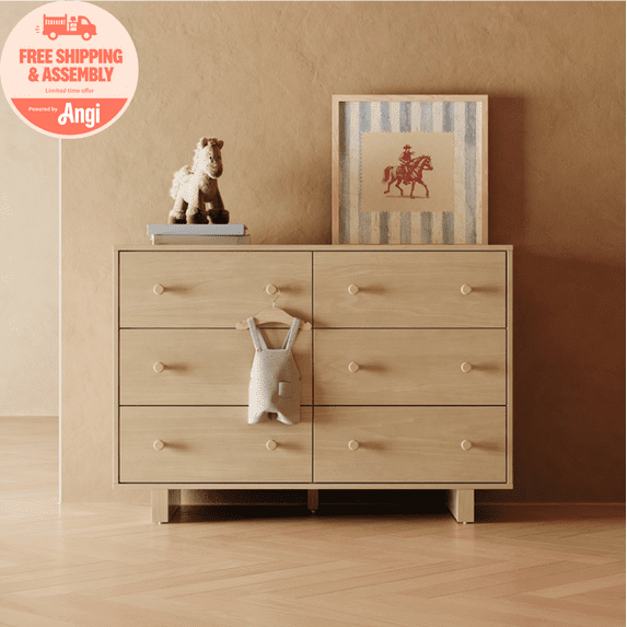 Storkcraft Texas 6 Drawer Dresser, Driftwood