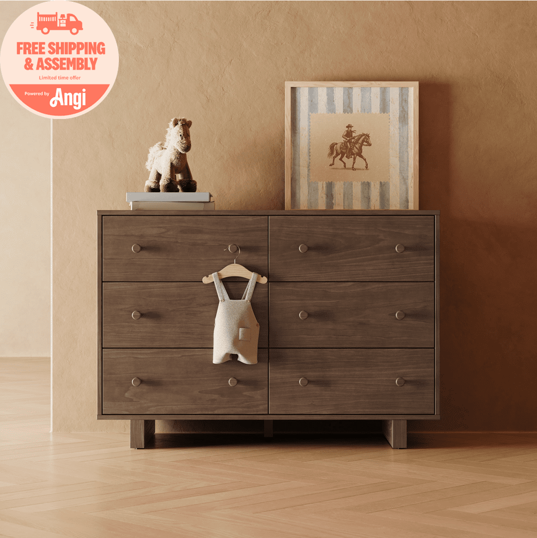 Storkcraft Texas 6 Drawer Dresser, Hazelnut